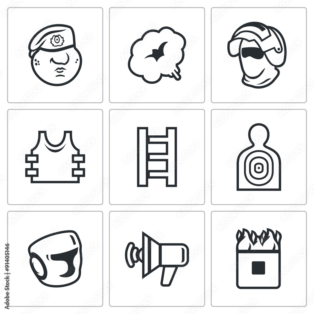 Russian special forces icons set. Vector Illustration. Russian special forces icons set. Vector Illustration.