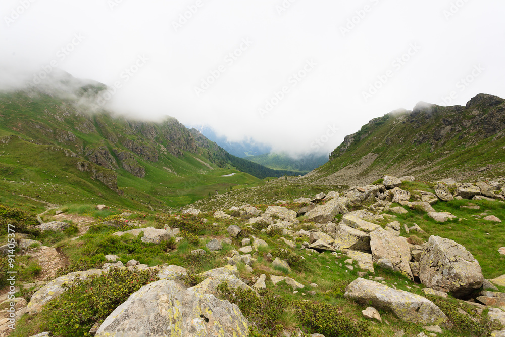 Mountain cloudy panorama Mountain cloudy panorama