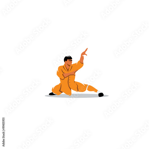 Shaolin monk sign. Vector Illustration.