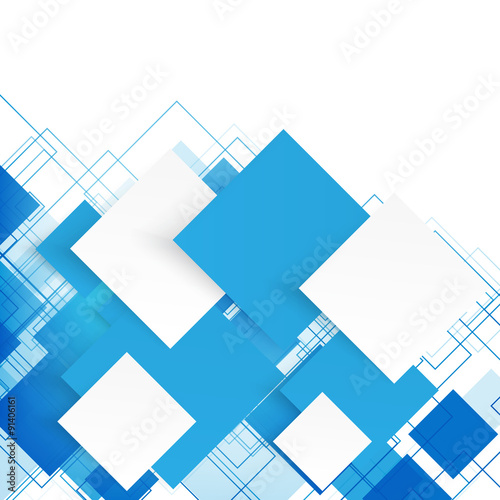 Vector blue squares. Abstract background. 
