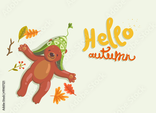 hello autumn. vector background