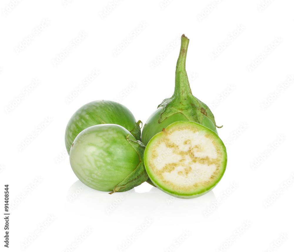 Yellow berried,Brinjal,isolate on white background Yellow berried,Brinjal,isolate on white background