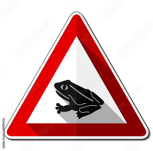 Gefahrzeichen flach – Amphibienwanderung (Aufstellung rechts)