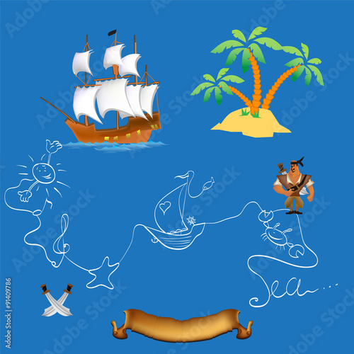 pirate sea symbol vector