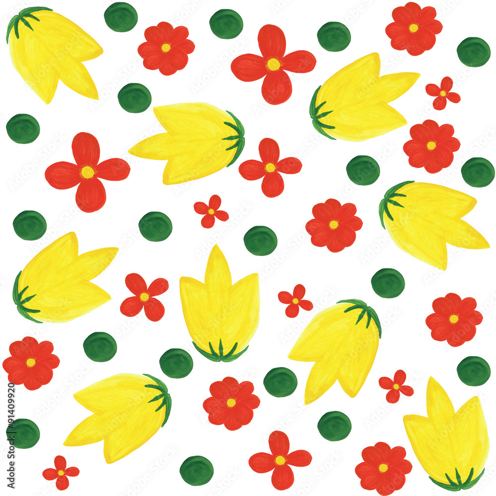 Background of colorful flowers and circles.. Background of colorful flowers and circles..