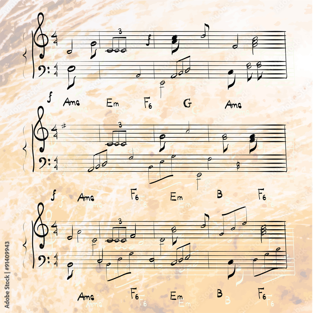 music notes texture vector