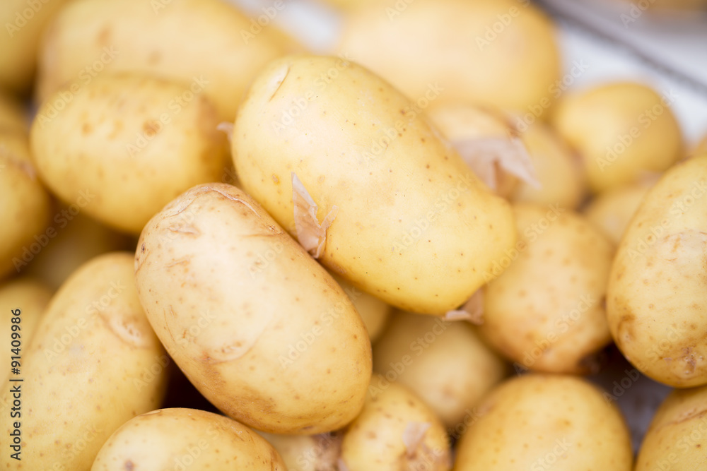 close up of potato at street market close up of potato at street market