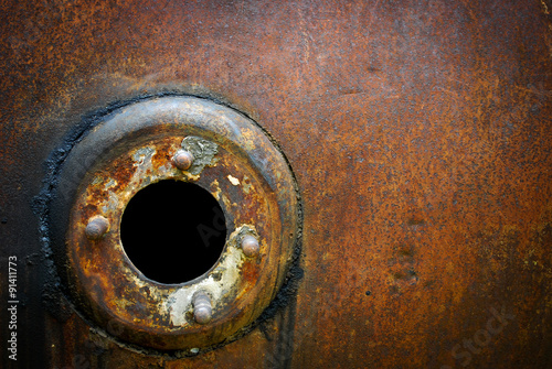 Rusty Metal Circular Barrel Background