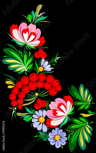 Fototapeta Naklejka Na Ścianę i Meble -  hand drawn illustration in Ukrainian folk style