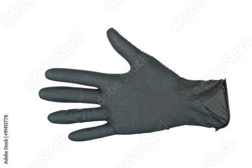 Black Surgical Latex Glove. Stock Image macro.
