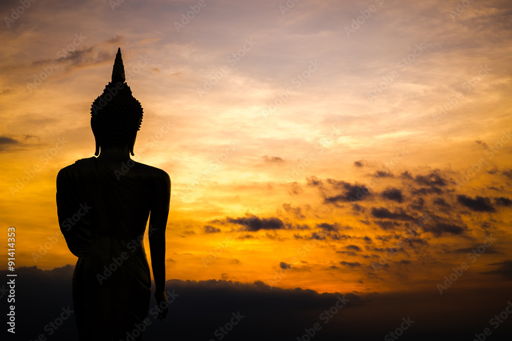 Silhouette Buddha Statue