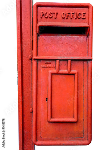 old post box with cliping path