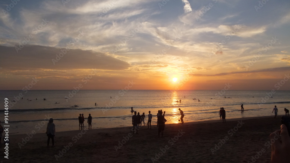 海と夕焼け