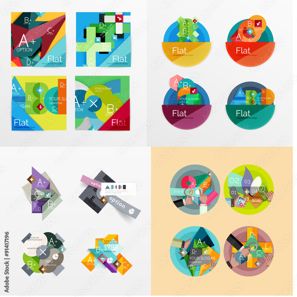 Fototapeta premium Modern geometric design temlates, universal diagram, banner