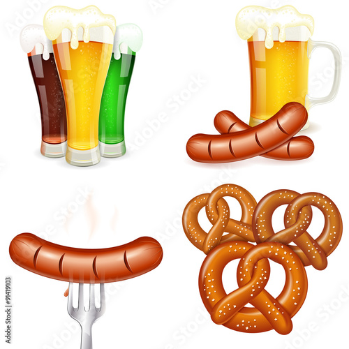 Oktoberfest Themes with Beer & Snack