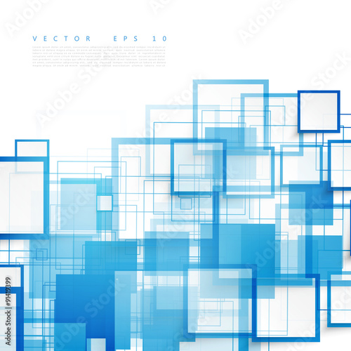 Wallpaper Mural Vector blue squares. Abstract background.  Torontodigital.ca