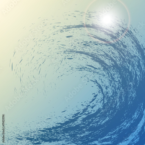 Vector illustration for your business presentations.Blue wave.