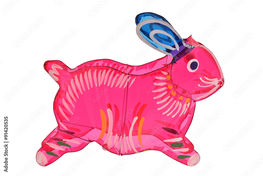 Colorful Rabbit Design Lantern On White Background Colorful Rabbit Design Lantern On White Background
