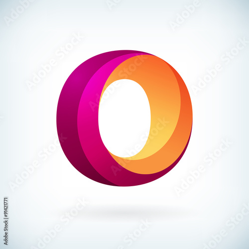 Modern twisted letter o