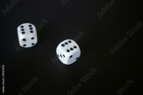 Two dice with 6 s on each