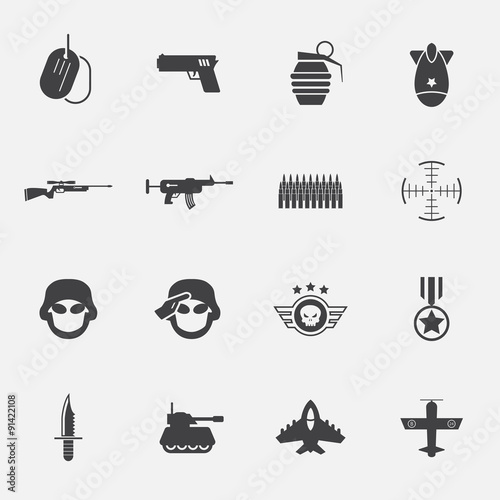 war and soldier icon set.