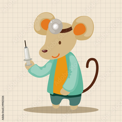 animal mouse doctor cartoon theme elements