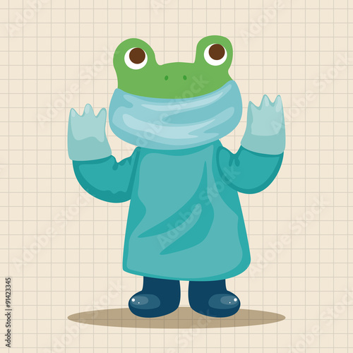 animal frog doctor cartoon theme elements