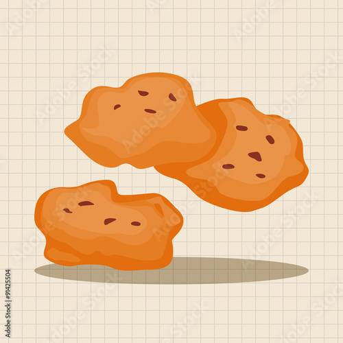 Fried foods theme chicken nuggets elements