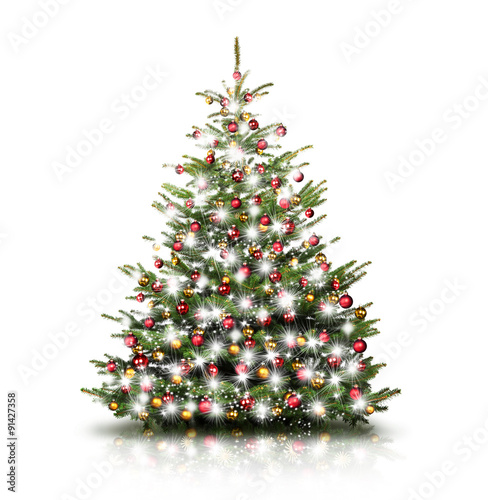 Bunt Geschmückter Christbaum
