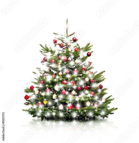 Bunt Geschmückter Christbaum