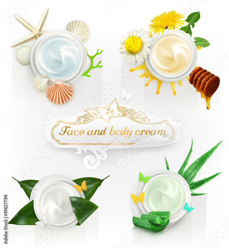 Cream concepts, set of vector illustrations