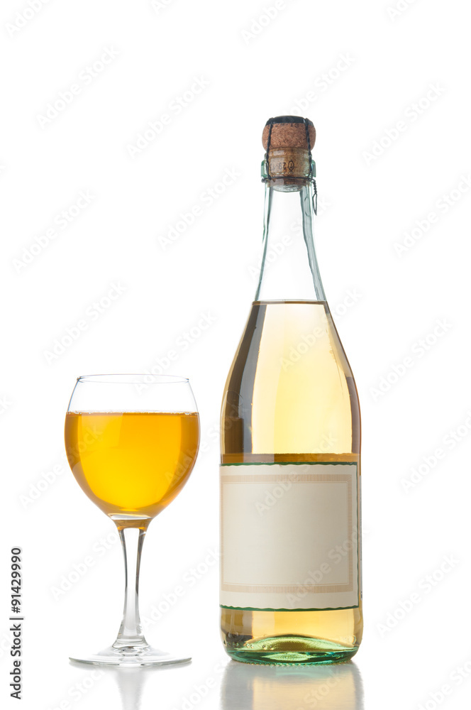 Wineglass and bottle isolated on white background Wineglass and bottle isolated on white background