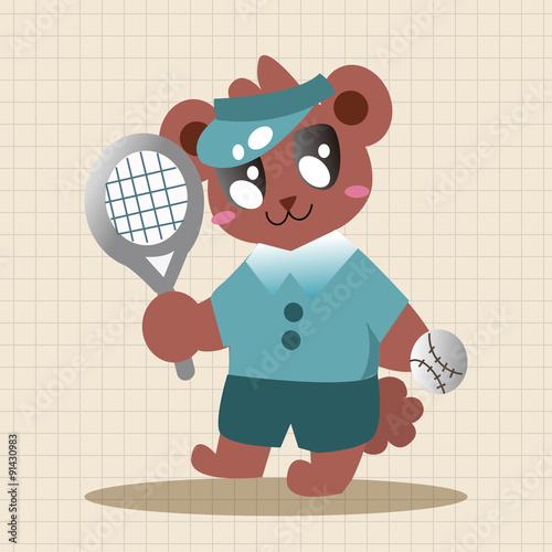 Animal bear doing sports cartoon theme elements