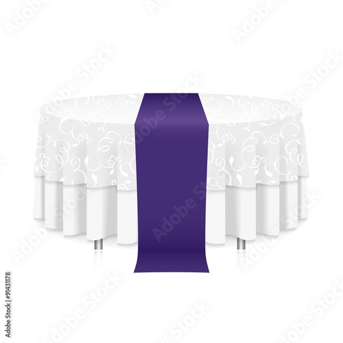 table with tablecloth