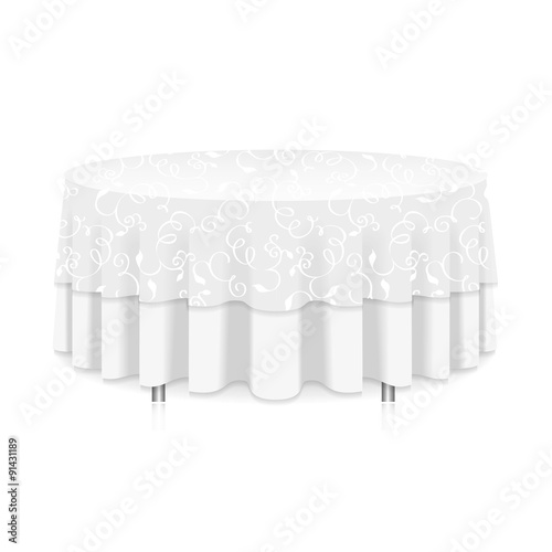 table with tablecloth