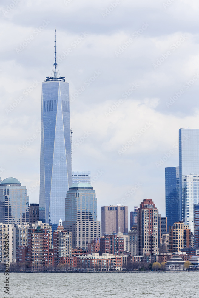 Manhattan skyline with the Freedom Tower