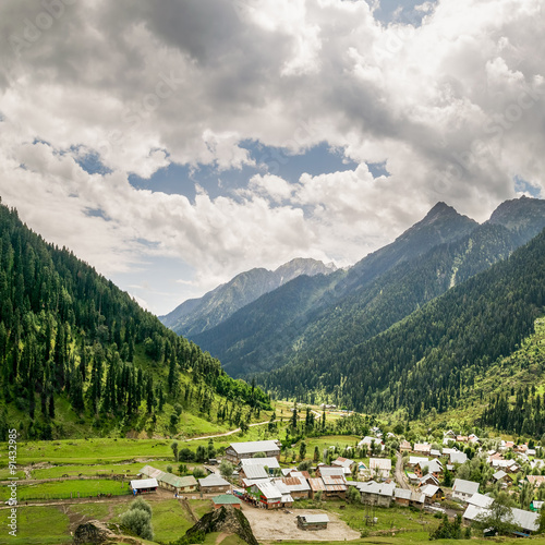 Square Panorama of Aru Valley, Jammu and Kashmir, India