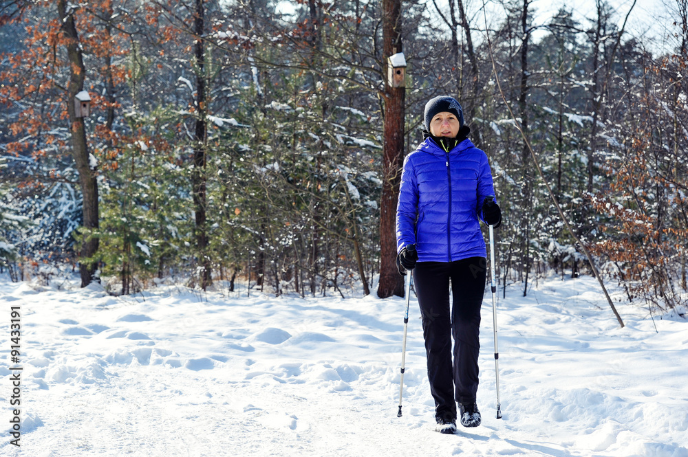 Naklejka premium Nordic walking