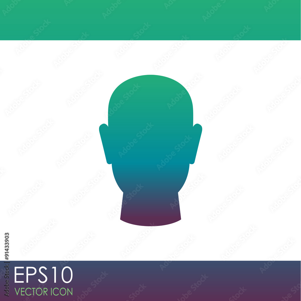 Human head vector icon. Human head vector icon.