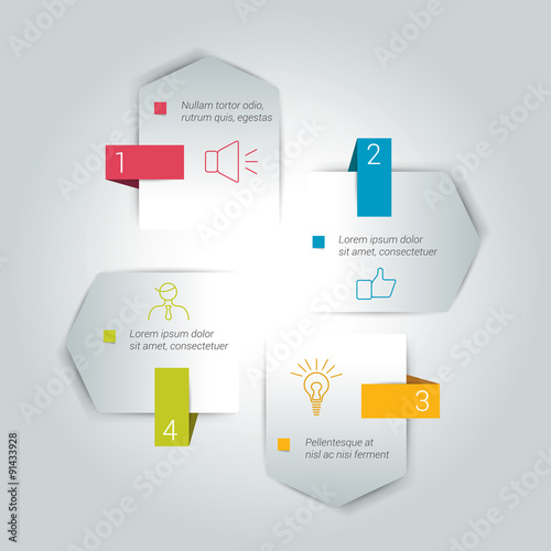 Four steps arrow scheme, chart, diagram, module.