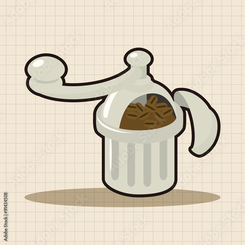 grinding coffee machine theme elements