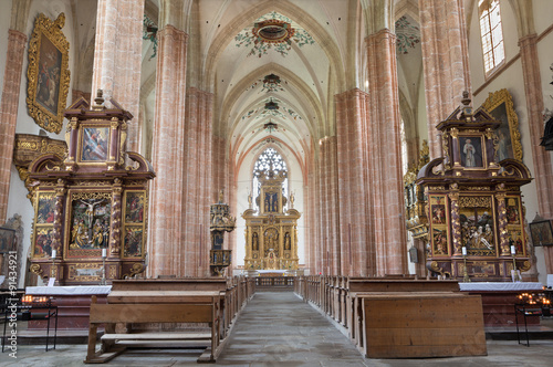 The nave of gothic Dom in Neuberg an der Murz build in 15. cent.