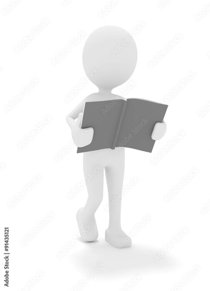 3D Männchen mit Buch 3D Männchen mit Buch