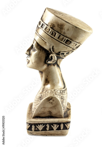 Queen Nefertiti isolated on white photo