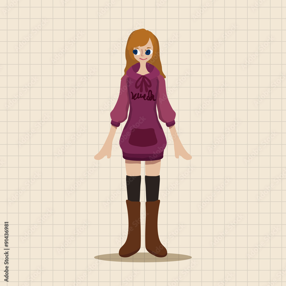lady girl cartoon theme elements lady girl cartoon theme elements