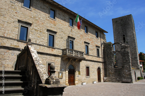 Pietralunga city hall and lombard castle in Umbria