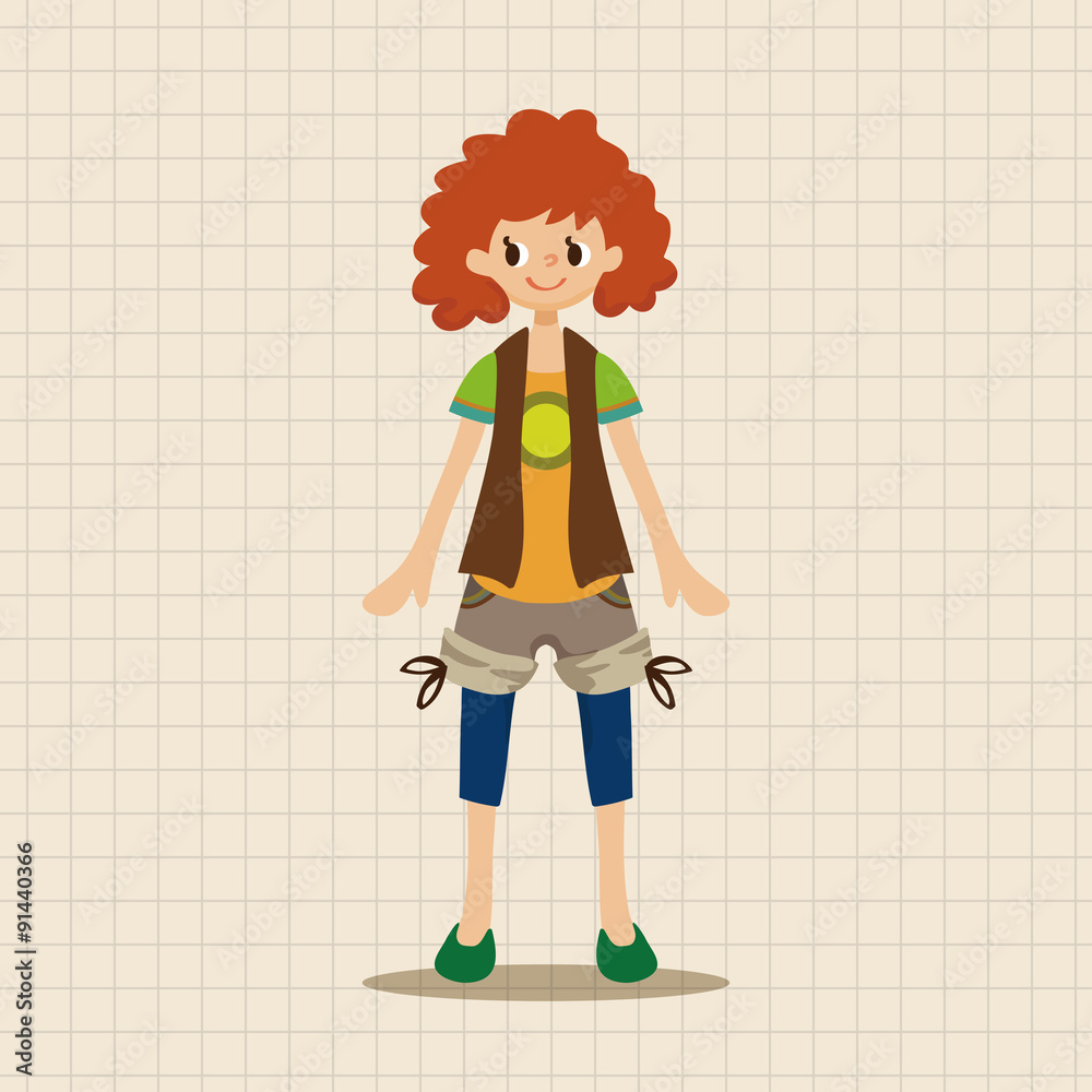 lady girl cartoon theme elements vector,eps lady girl cartoon theme elements vector,eps