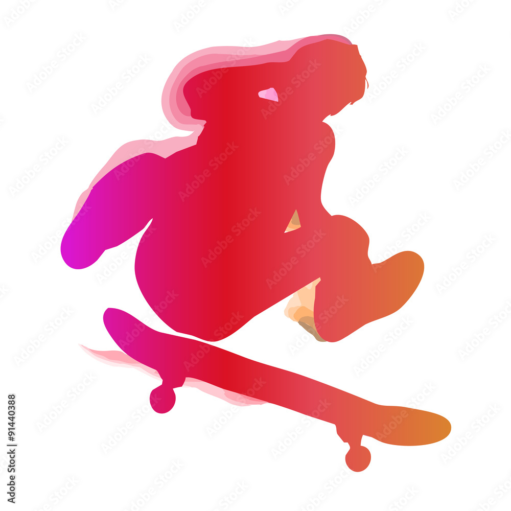 Obraz premium Skateboarder performing a trick