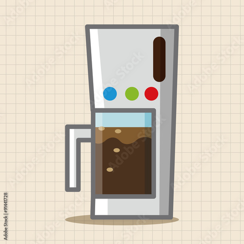 Home appliances theme coffee machine elements