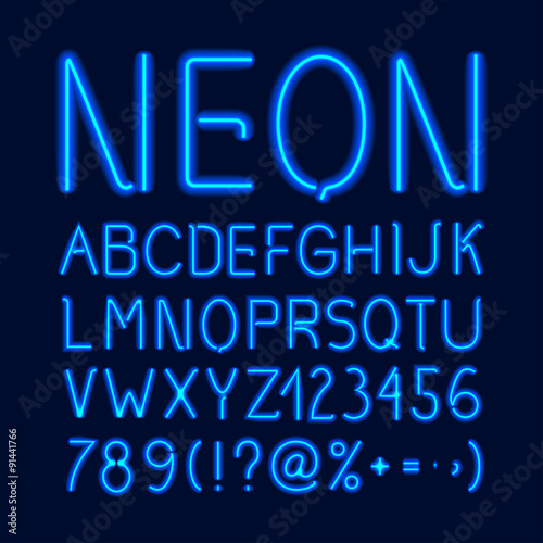 Neon Glow Alphabet